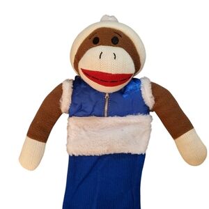 Dan Dee‎ Sock Monkey Blue Christmas Stocking NWOT